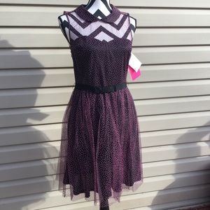 NWT Betsey Johnson Pink Polka Dot Tulle Dress